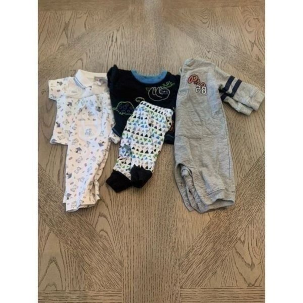 3M‎ Baby Boy Outfit Bundle Lot of 3 Various Brands Romper Shirts Pants